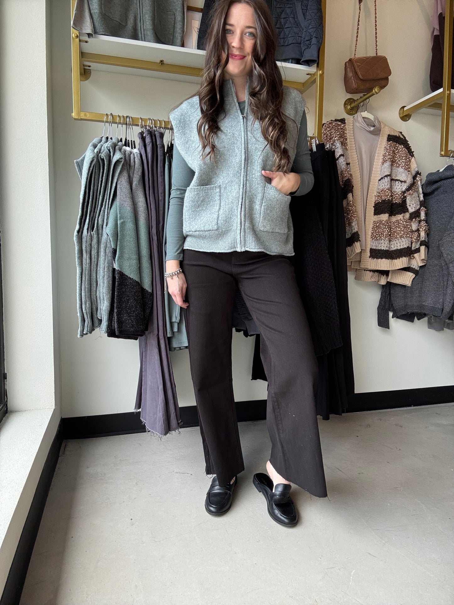 Black High Rise Cropped Denim