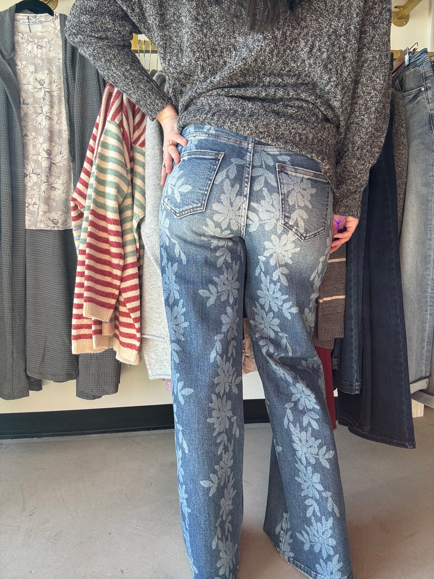 Daisy Laser Print Denim