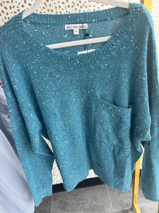 Blue Confetti Sweater