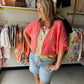 Neon Peach Crochet Cardigan