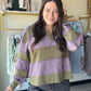 Olive French Terry Block Top