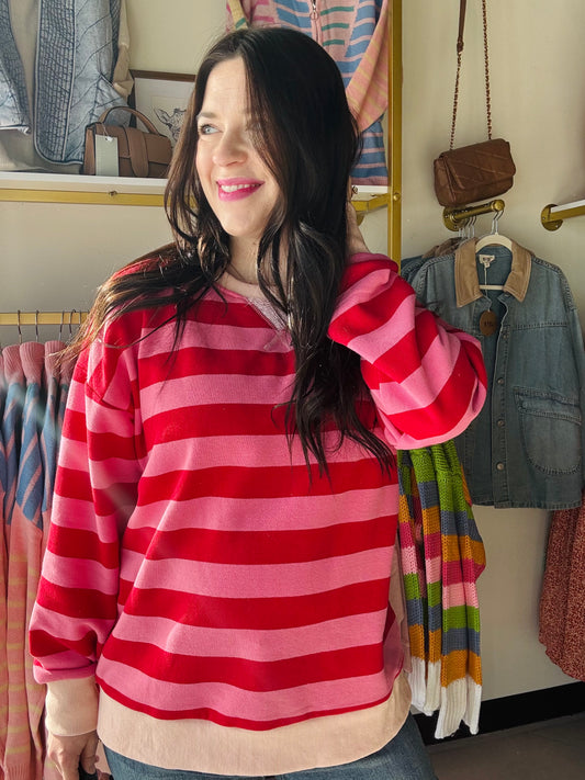 Stripe Terry Striped Pullover