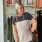 Charcoal and Peach Ribbed Longsleeve