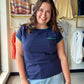 Navy Blanket Stitch Sweater