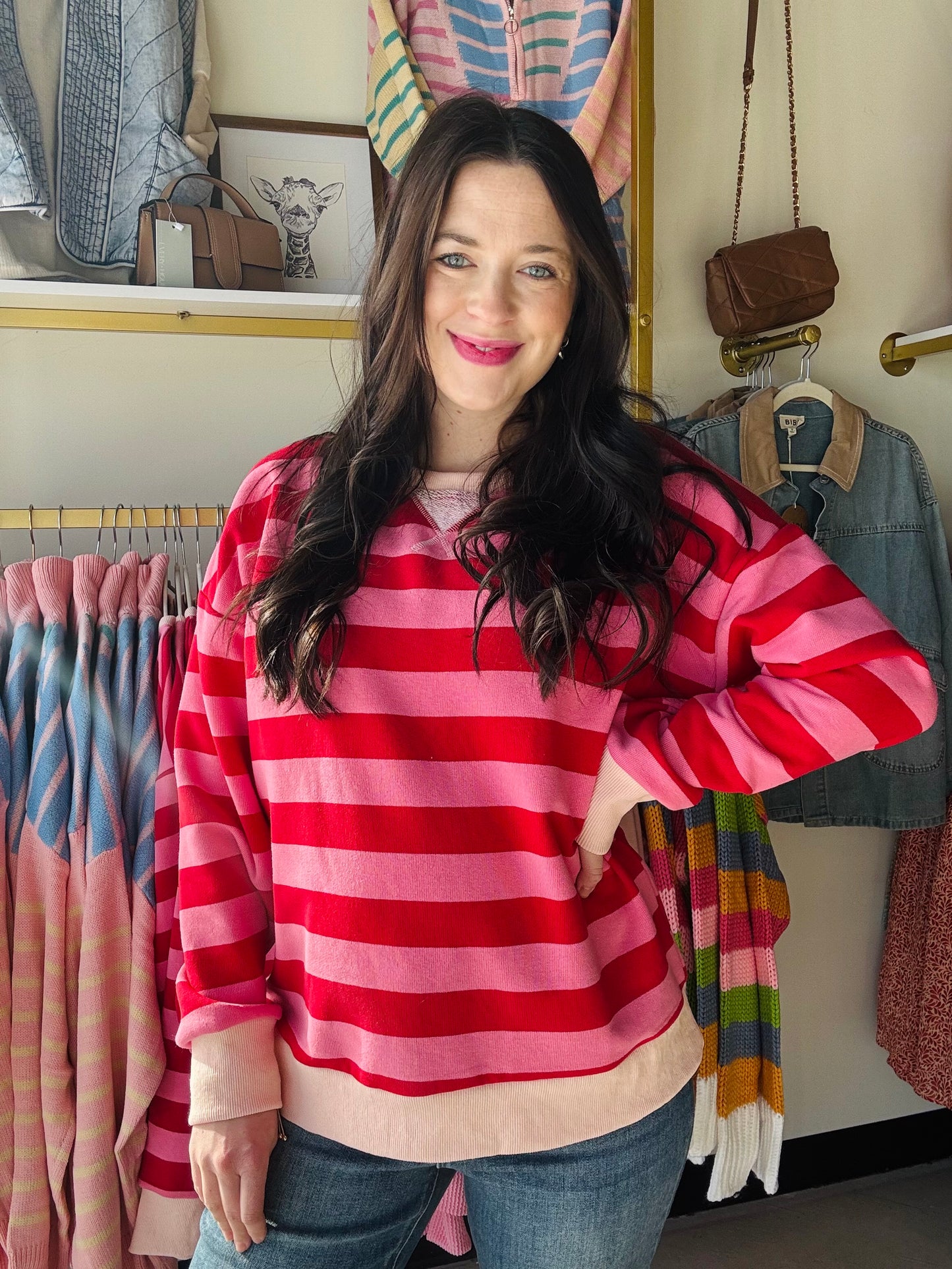 Stripe Terry Striped Pullover