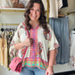 Ecru Paisley Border Trim Boho Top