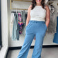 Blue Grey Knit Flare Pants