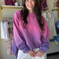 Dip Dyed Pink Corded Crew