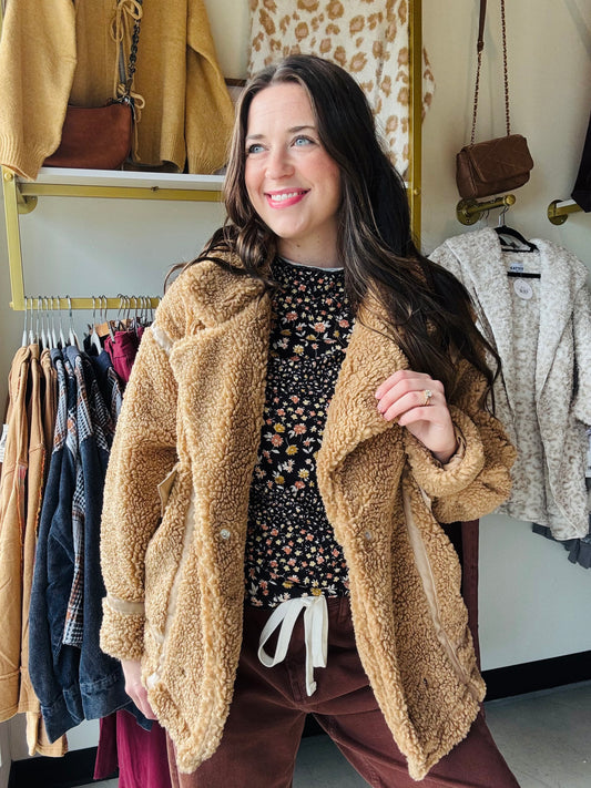 Brown Sherpa Teddy Jacket