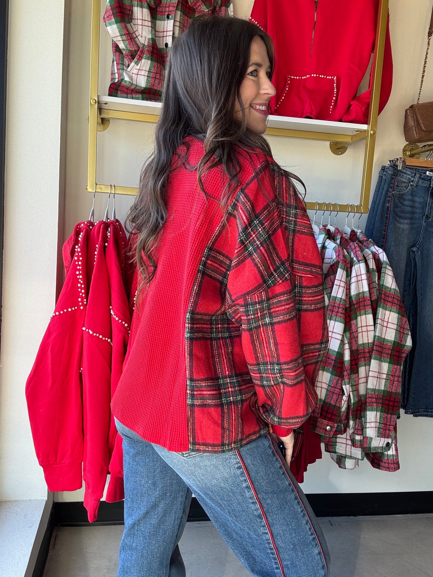 Holiday Plaid Waffle Combo Fleece