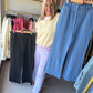 Lavender Knit Flare Pants