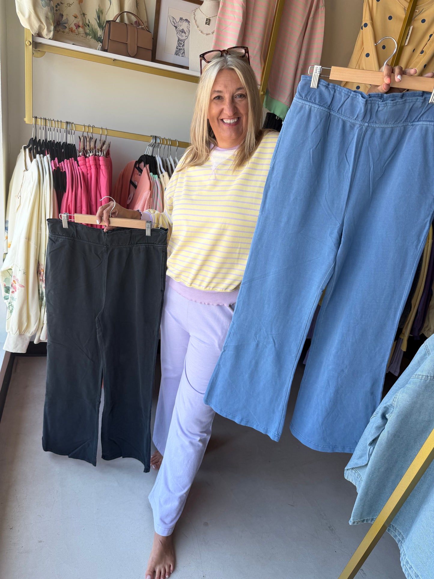 Lavender Knit Flare Pants