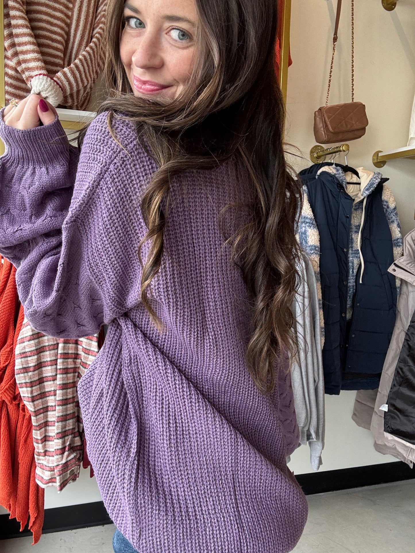 Purple Talina Textured Sweater