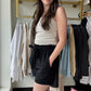 Black Libby Linen Shorts