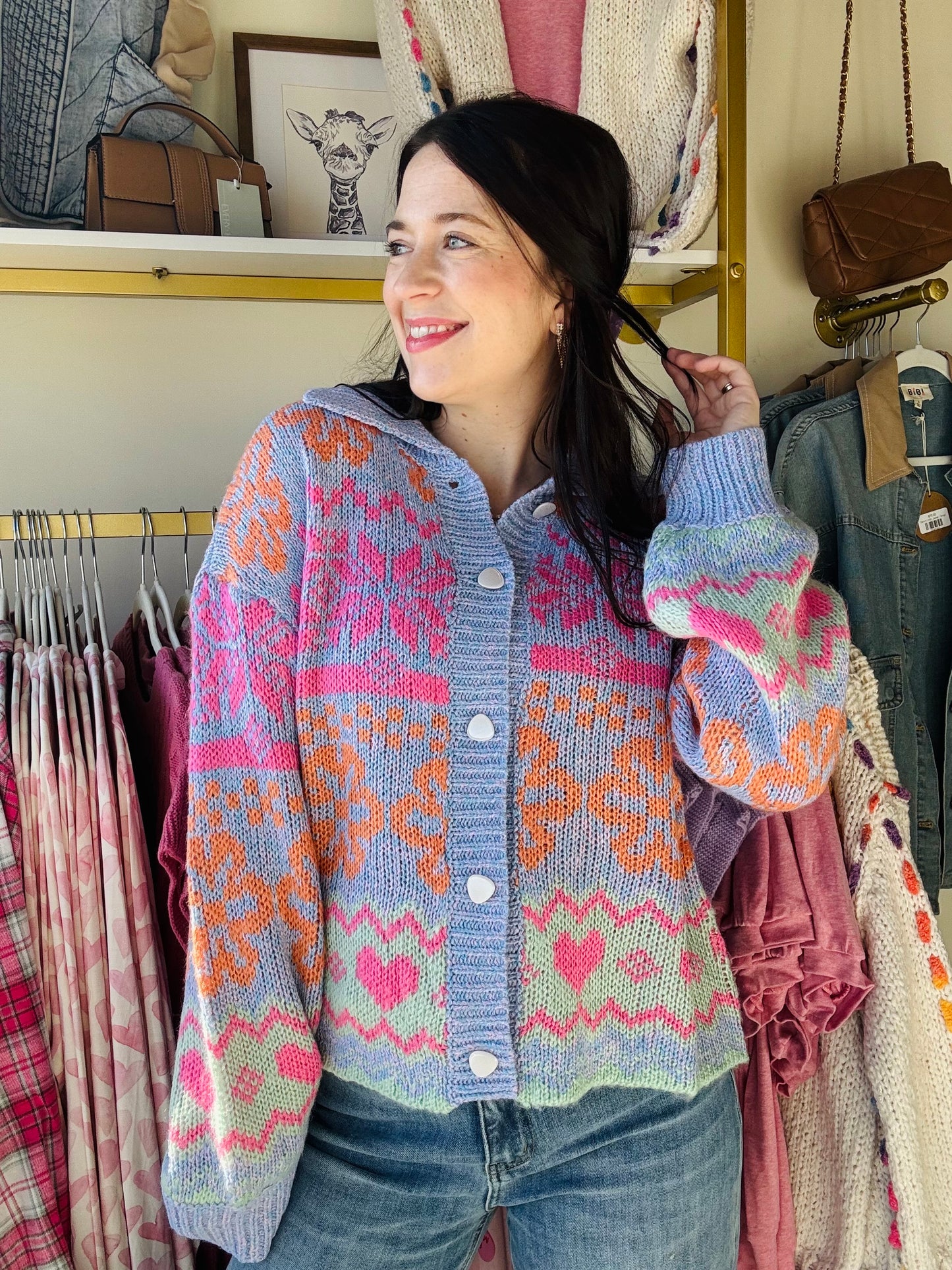 Spring Graphic Knit Sweater