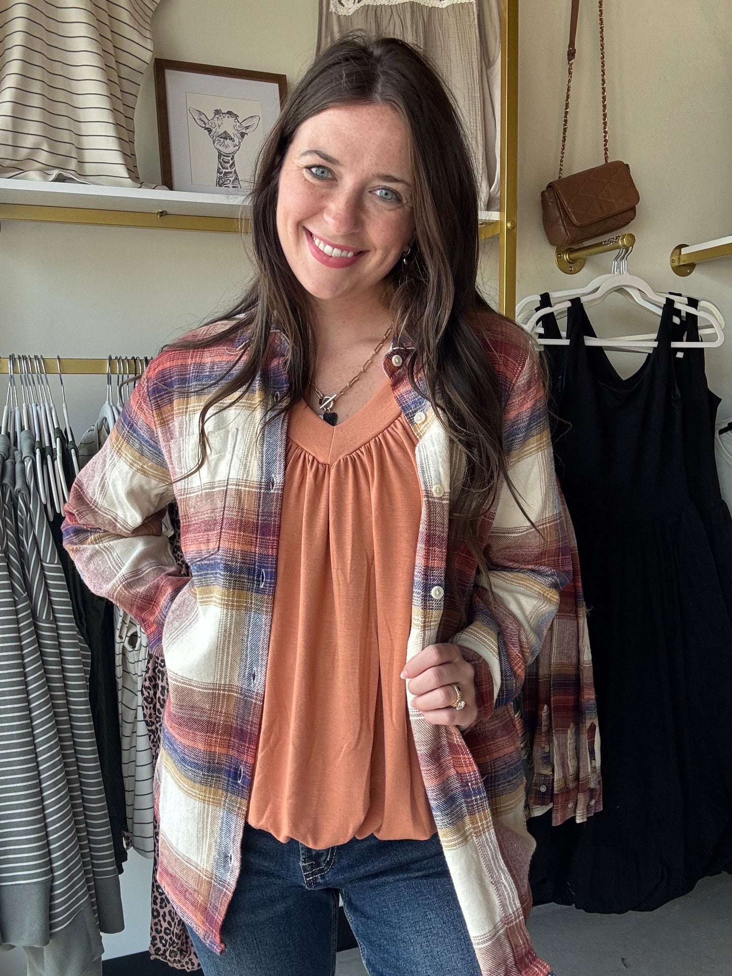 Butter Orange Shirring Short Sleeve