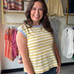 Lemon Blueberry Stripe Muscle Tank