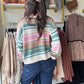 Teal & Pink Color Block Sweater