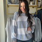 Denim Blue Striped Pullover