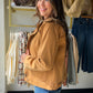 Brown Zip Front Raglan Sleeve Jacket