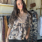 Taupe Foliage Motif Blouse