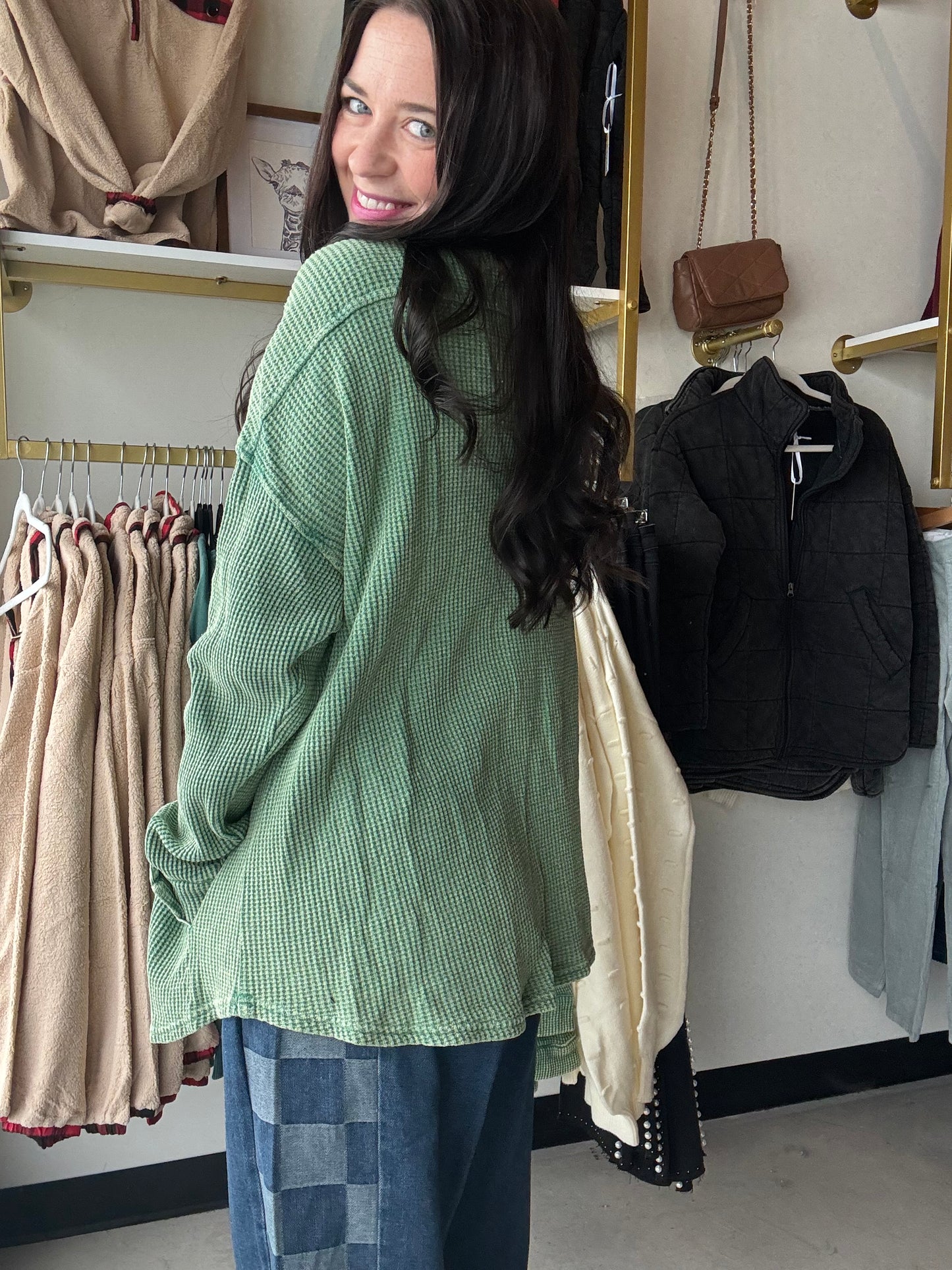 Sage Mineral Wash Thermal Shacket