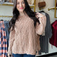 Vintage Cable Knit Sweater- Latte