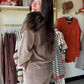 Khaki V Neck Corduroy Top