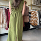 Gold Accent Belt Midi Dress