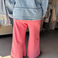 Boho Red Terry Knit Pants