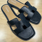 Black H Cut Sandals