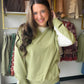 Bright Sage Color Block Hoodie