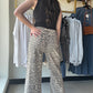 Animal Print Twill Pants
