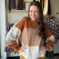 Mocha Stripe Accent Pullover
