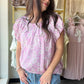 Pink Floral Puff Sleeve Top