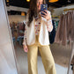 Latte Twill Wide Leg Pants