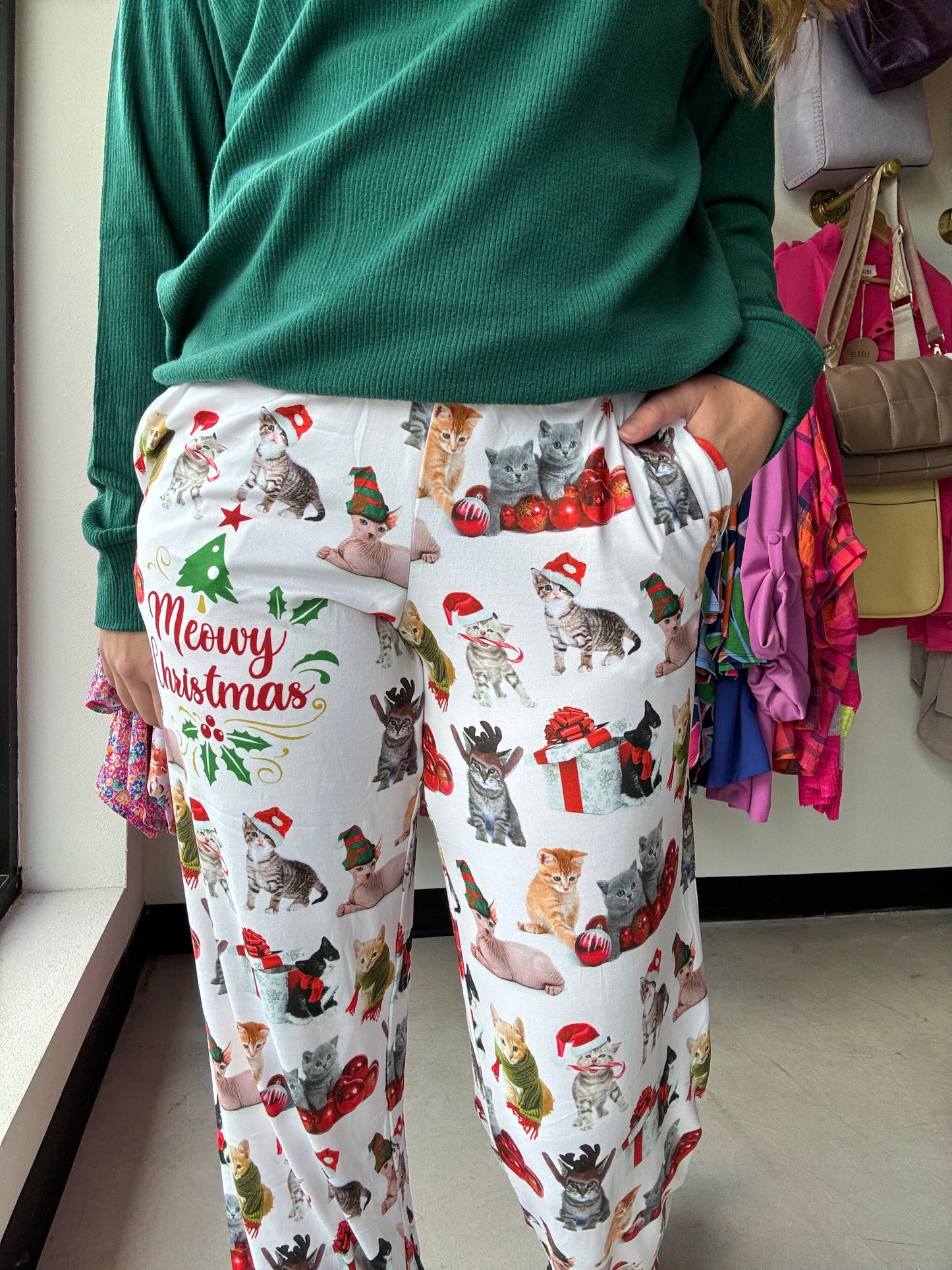 Meowy Christmas PJ Pants