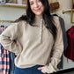 Latte Button Crewneck Sweater