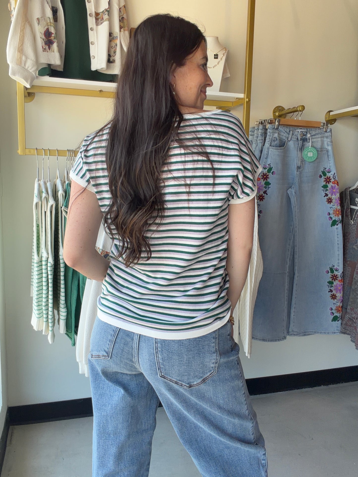 Lavender Multi Stripe Sweater