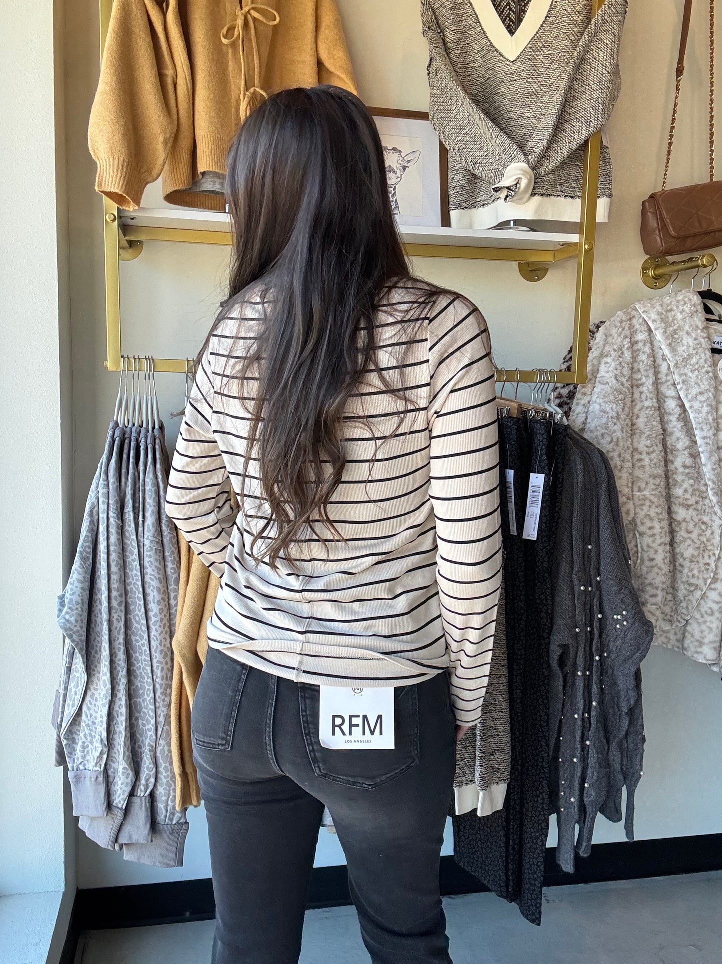 Birch Black Stripe Lauren Top