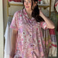Pink Boho Button Up PJ Set