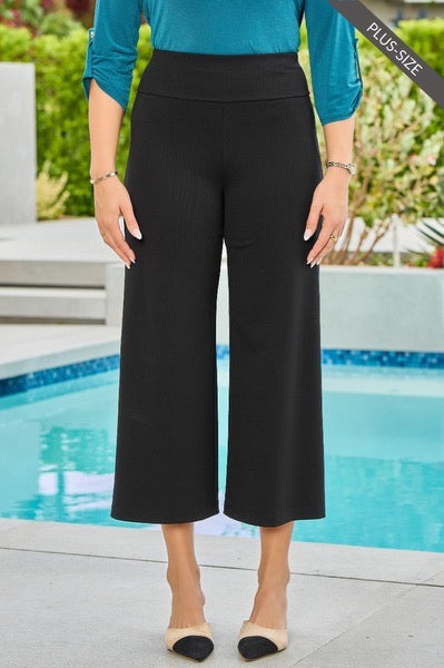 Wide Cropped Magic Pants- Plus