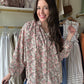 Slate Rose Floral Blouse
