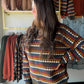 Olive Honeycomb Stripe Sweater