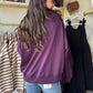 Plum Luxe Polo Sweatshirt