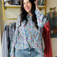 Sky Blue Multi Woven Top
