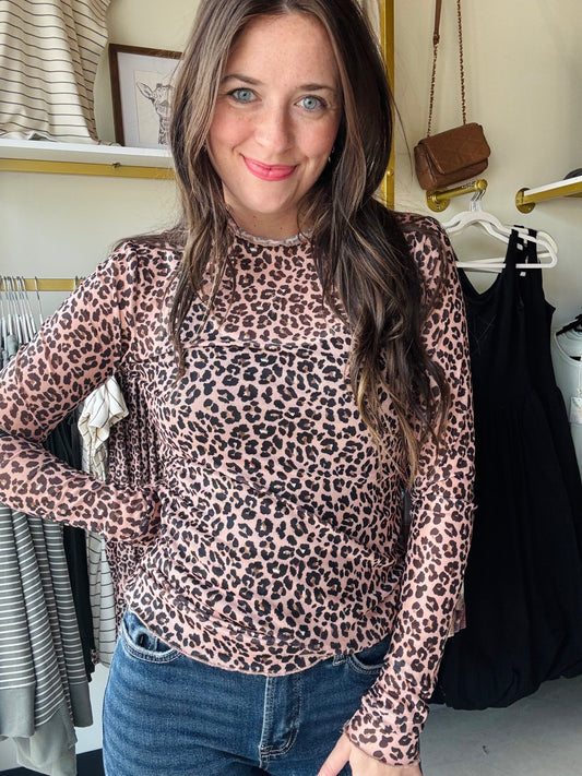 Keagen Mesh Top - Leopard