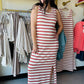 Rust Stripe Crochet Maxi Dress