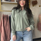 Sage Zip Collar Pullover
