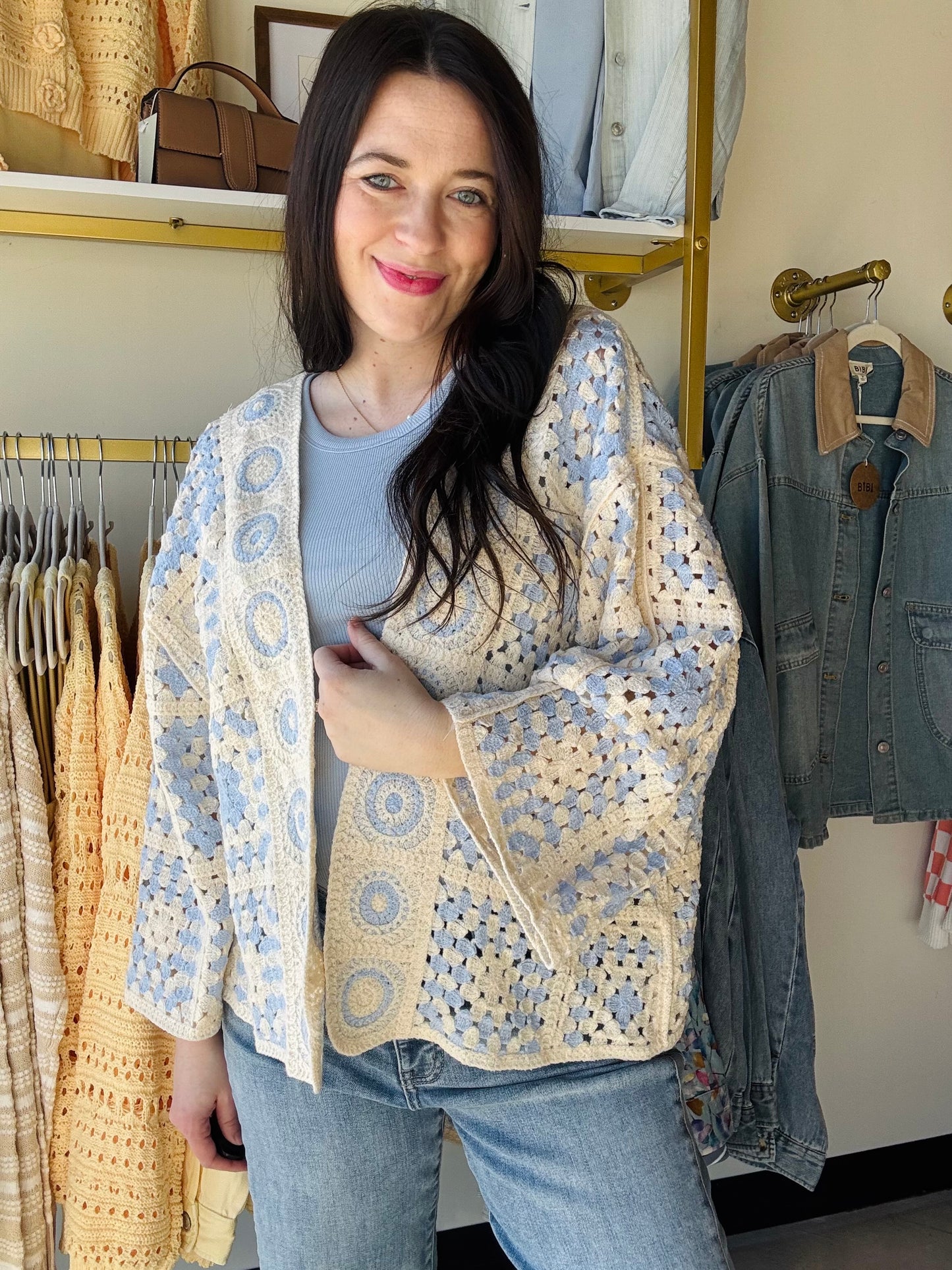 Sky Multi Crochet Cardigan